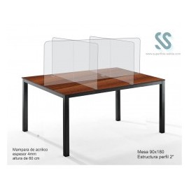 Mesa 90x180 cm para comedor industrial con...