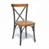 Silla Cross Back de Metal con madera