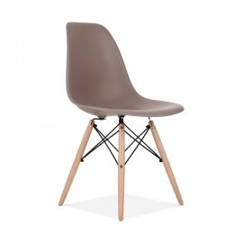 Silla replica eames base de madera y metal