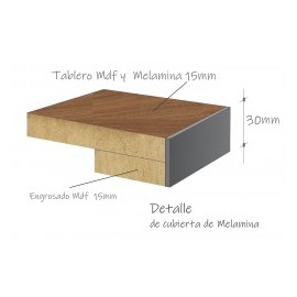 Cubierta Melamina 60x120 cm